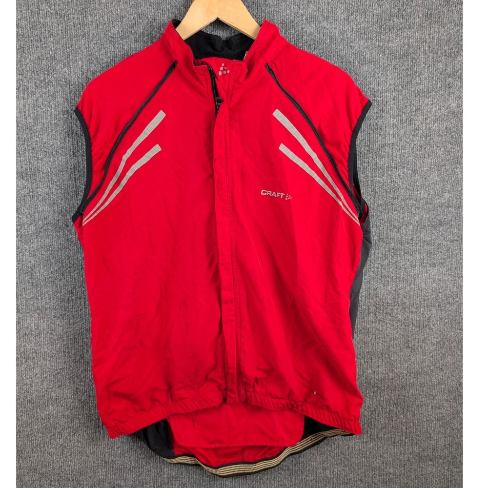 Craft Mens XL L3 Protection Hypervent Cycling Vest Red Full Zip Reflective